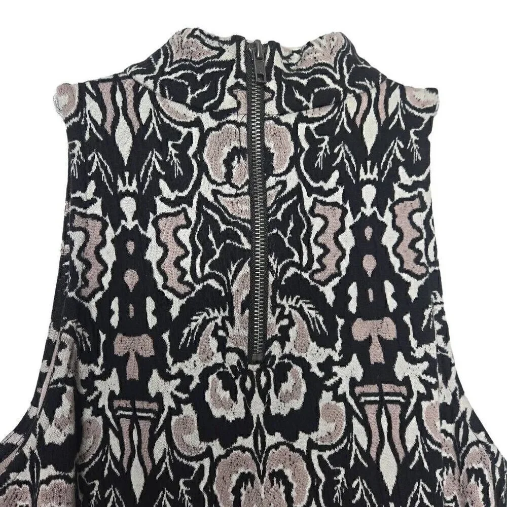 Free People Amelia Jacquard Mock Neck Sleeveless Mini Dress Size Small - Picture 7 of 9